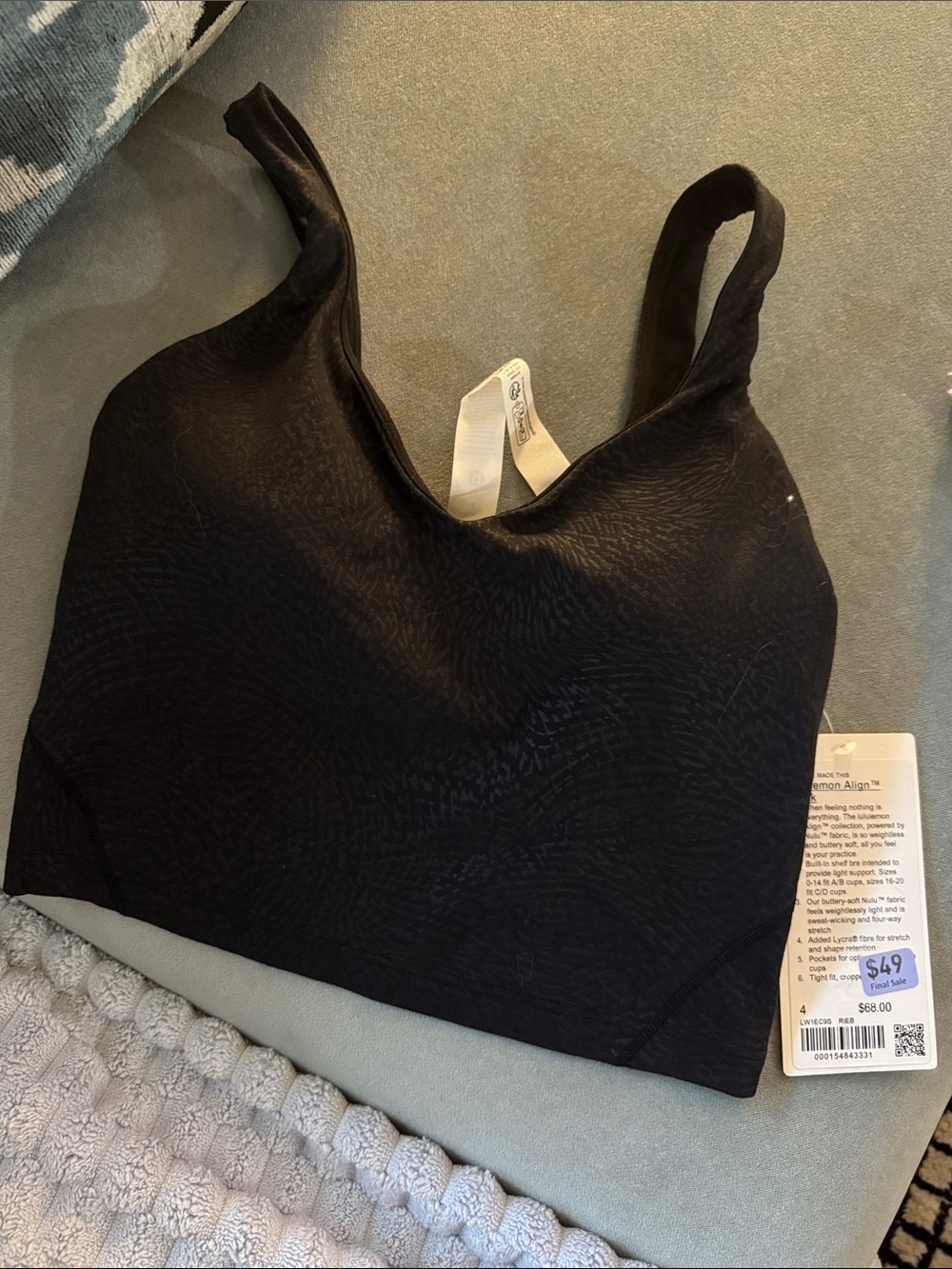 lululemon athletica Black Seamless V-Neck Sports Bralette